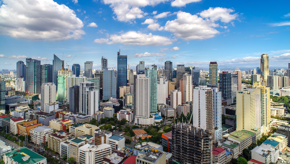 View of buildings and skyline in Makati City